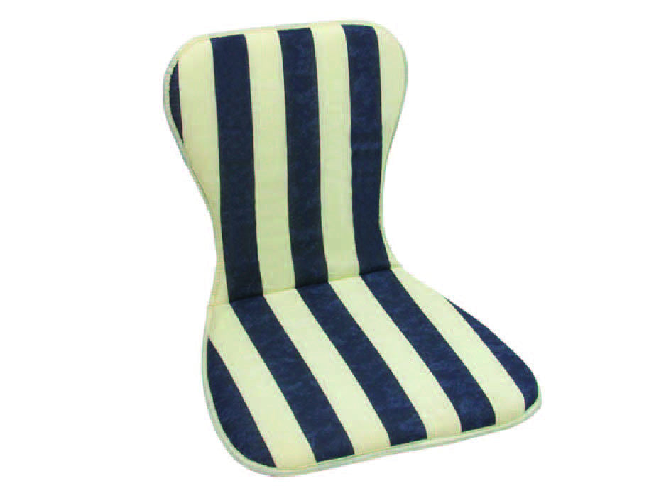 Cuscino grecia a righe blu per sedia monoscocca impilabile - cm.48x78h. spessore cm.3