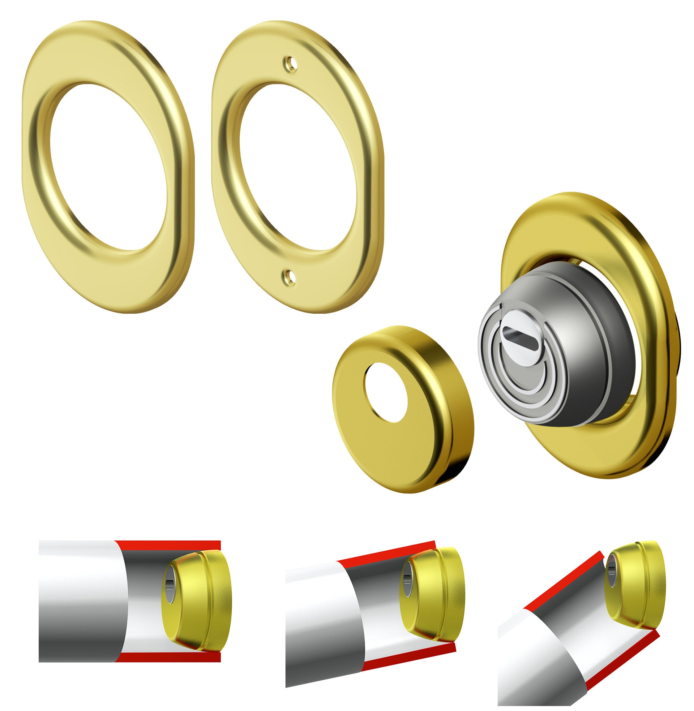 Protector sferik bds68 per serratura atra oro lucido DISEC