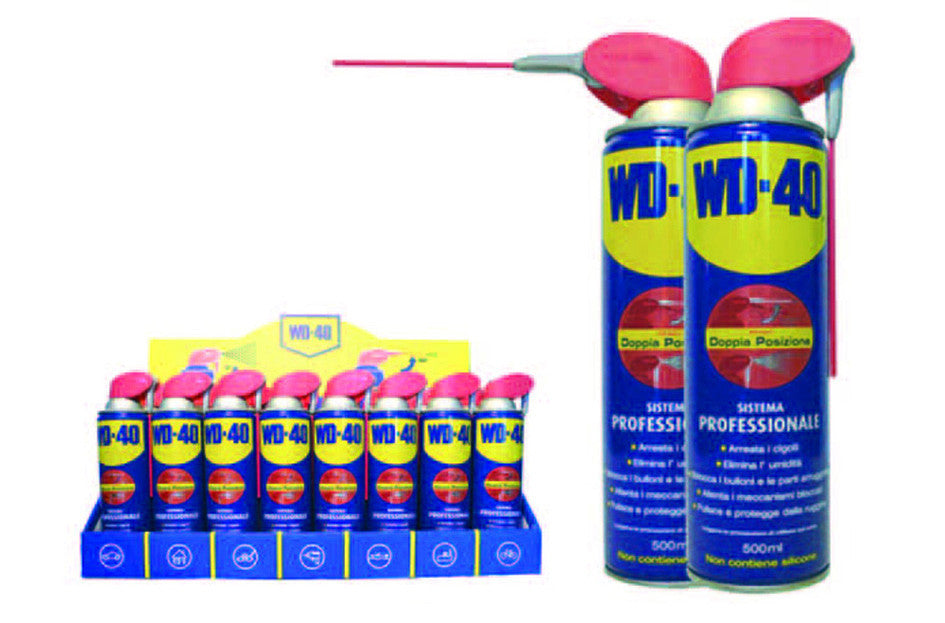 Wd-40 lubrificante spray multiuso 5 funzioni ml.500 in espositore - ml.500 spray c/erogatore a doppia posizione WD40