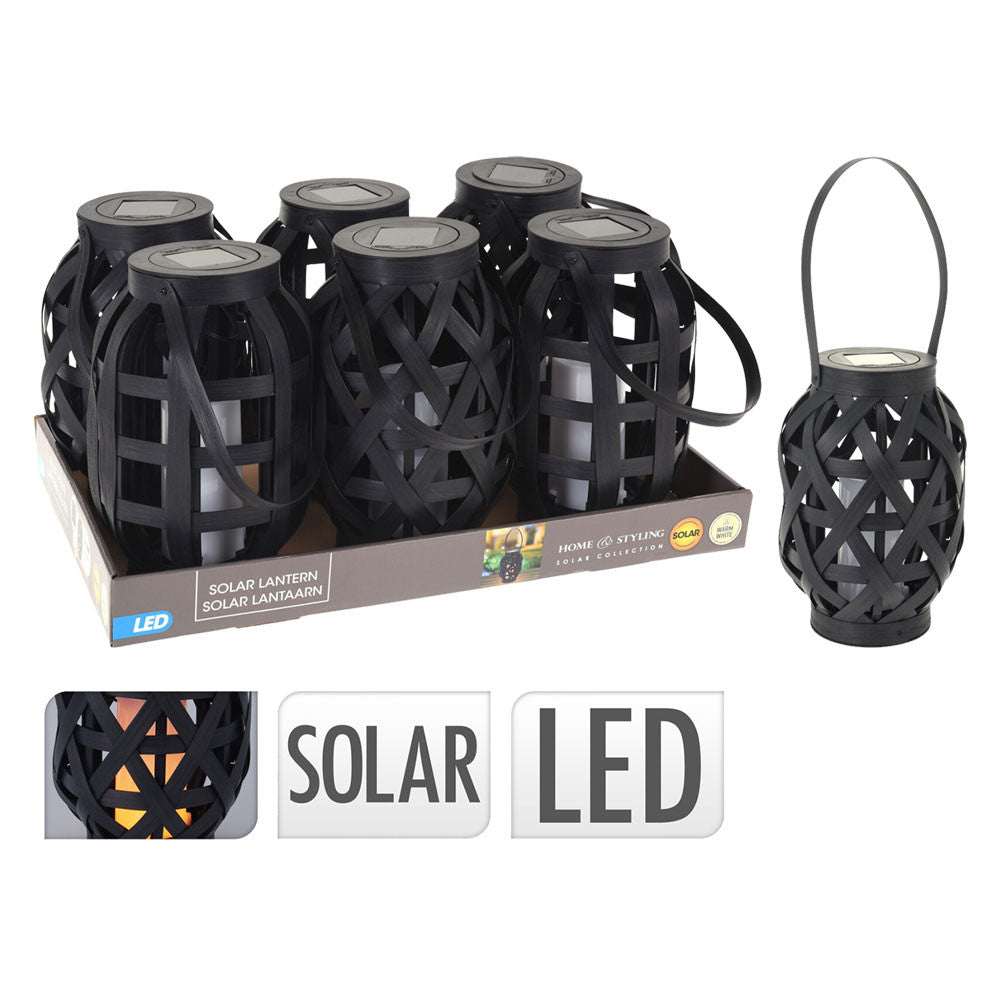 Lanterna solare in plastica colore nero KOOPMAN