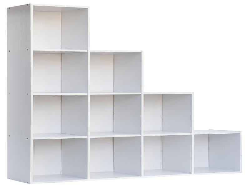 Libreria mod.cubo 10 cm.121x29,5x121h bianco