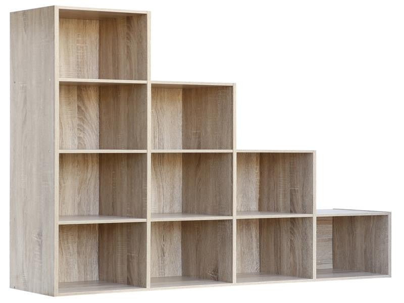 Libreria mod.cubo 10 cm.121x29,5x121h rovere
