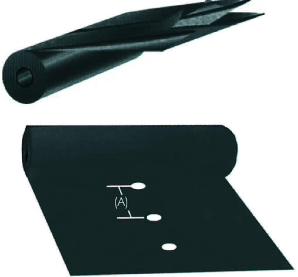Foglia polietilene nera pacciamatura 1 foro - mt.1,2h. lunghezza circa mt.1300 - passo(a)cm.40