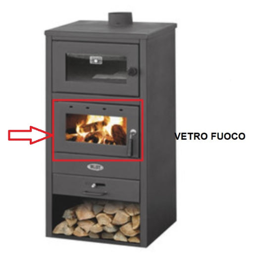 Zz-vetro fuoco x stufa a legna c/forno mod. blist br