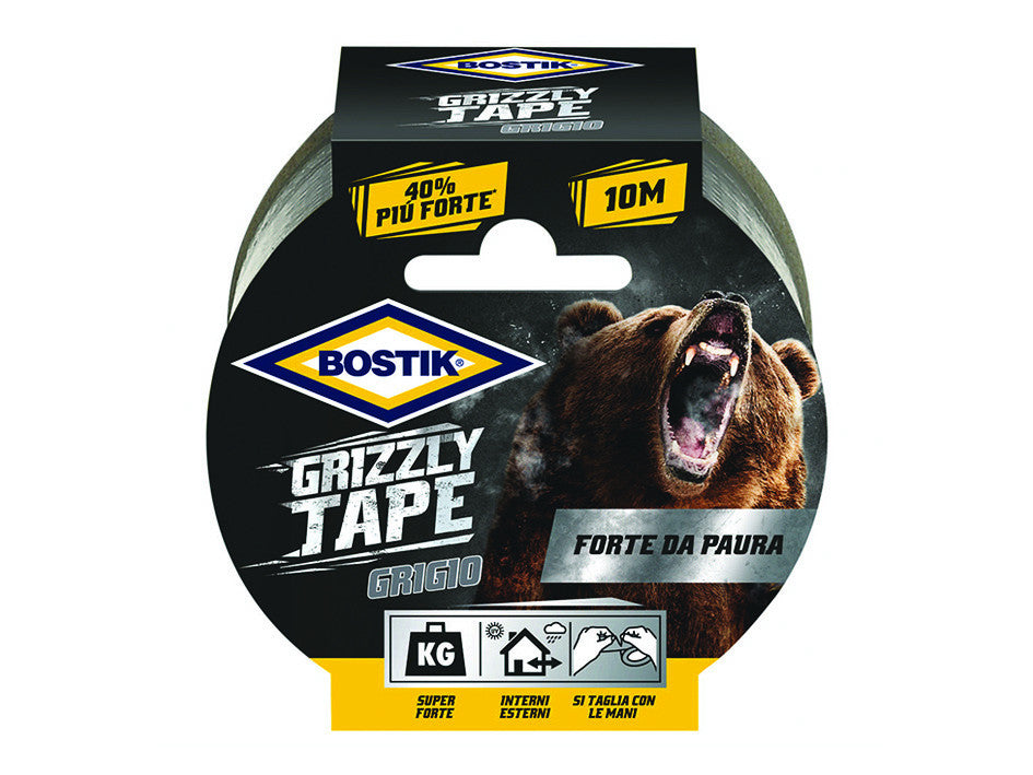 Nastro adesivo telato grizzly tape grigio - mt.10x50mm. BOSTIK