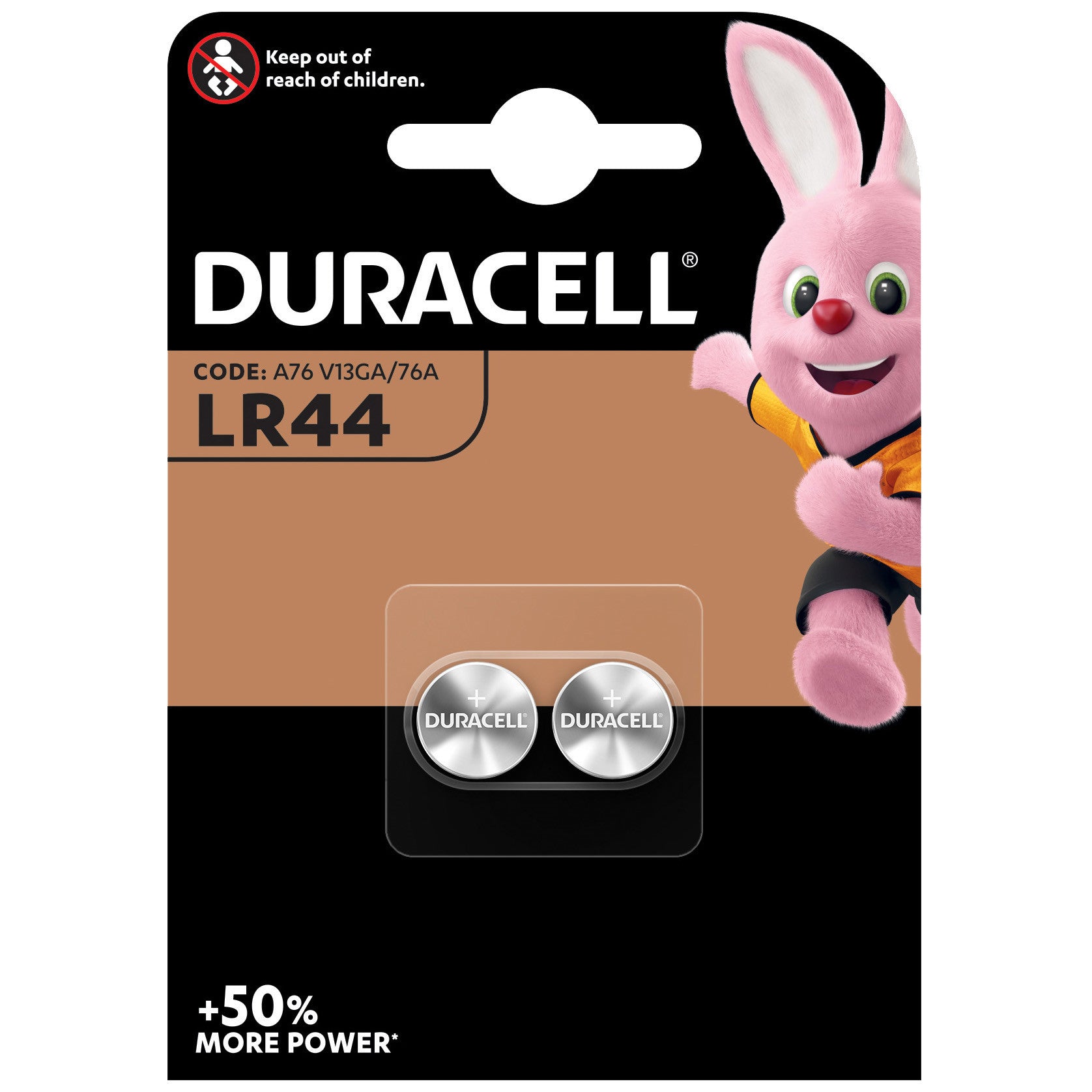Duracell batteria a bottone lr44 bl.2pz