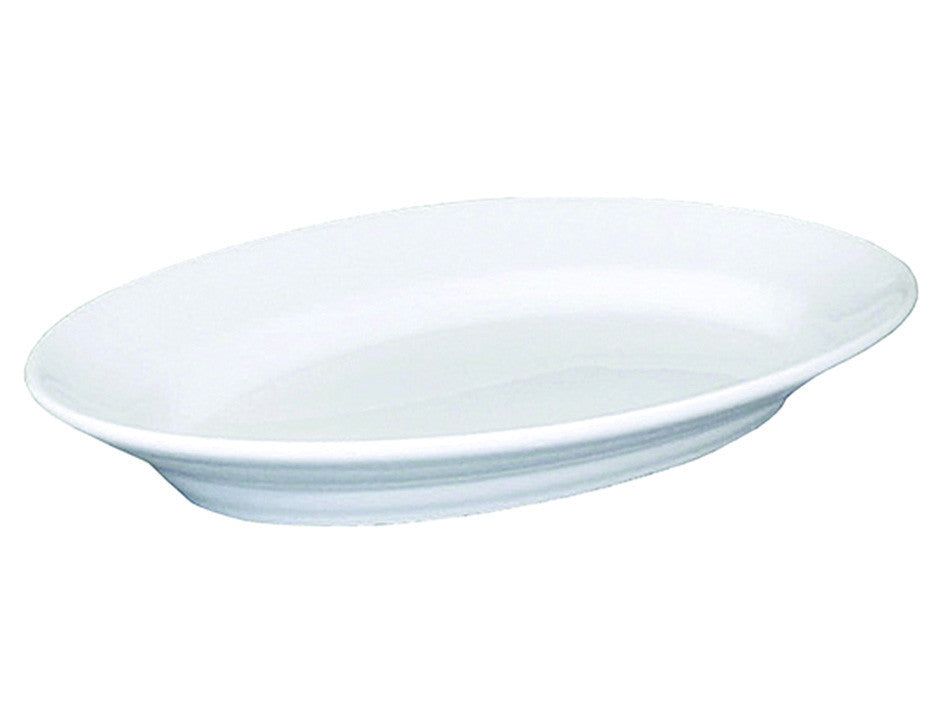 Piatto ovale in porcellana bianca modello tivoli - cm.25 SATURNIA