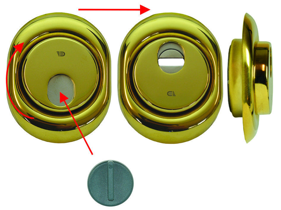 Defender magnetico mag monolito ottone pvd per cilindro europeo h 25 - mm.88x68x25h. (mrm29-25d1a2) DISEC
