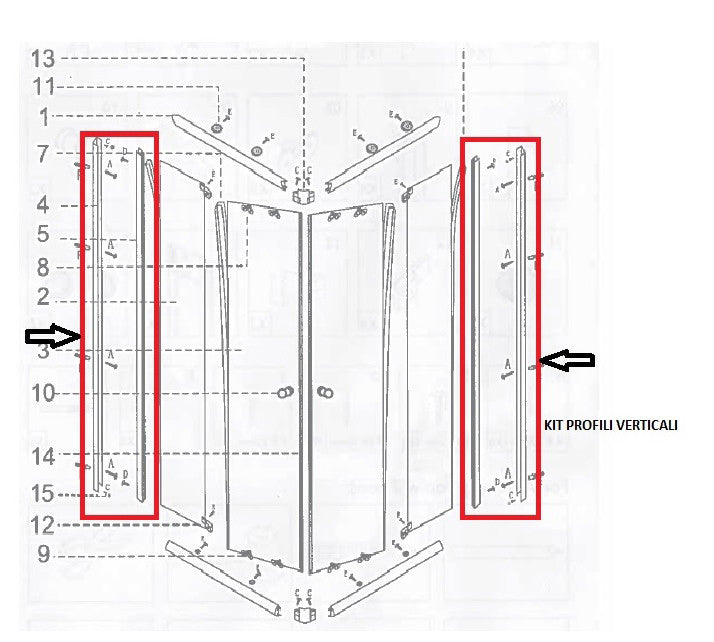 Zz-box doccia cm.70x90(kit profili verticali)