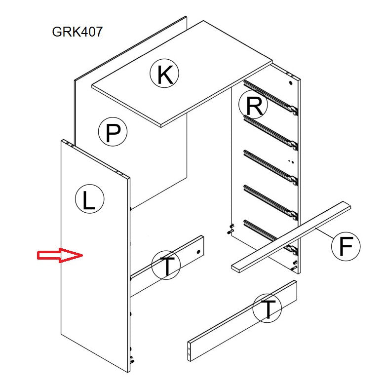 Zz-fianco l grk407 kit cassettiera 5c 80x111x45 cemento ch.k4298