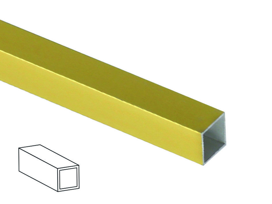 Profilo tubo quadro mt.1 alluminio oro - mm.10x10