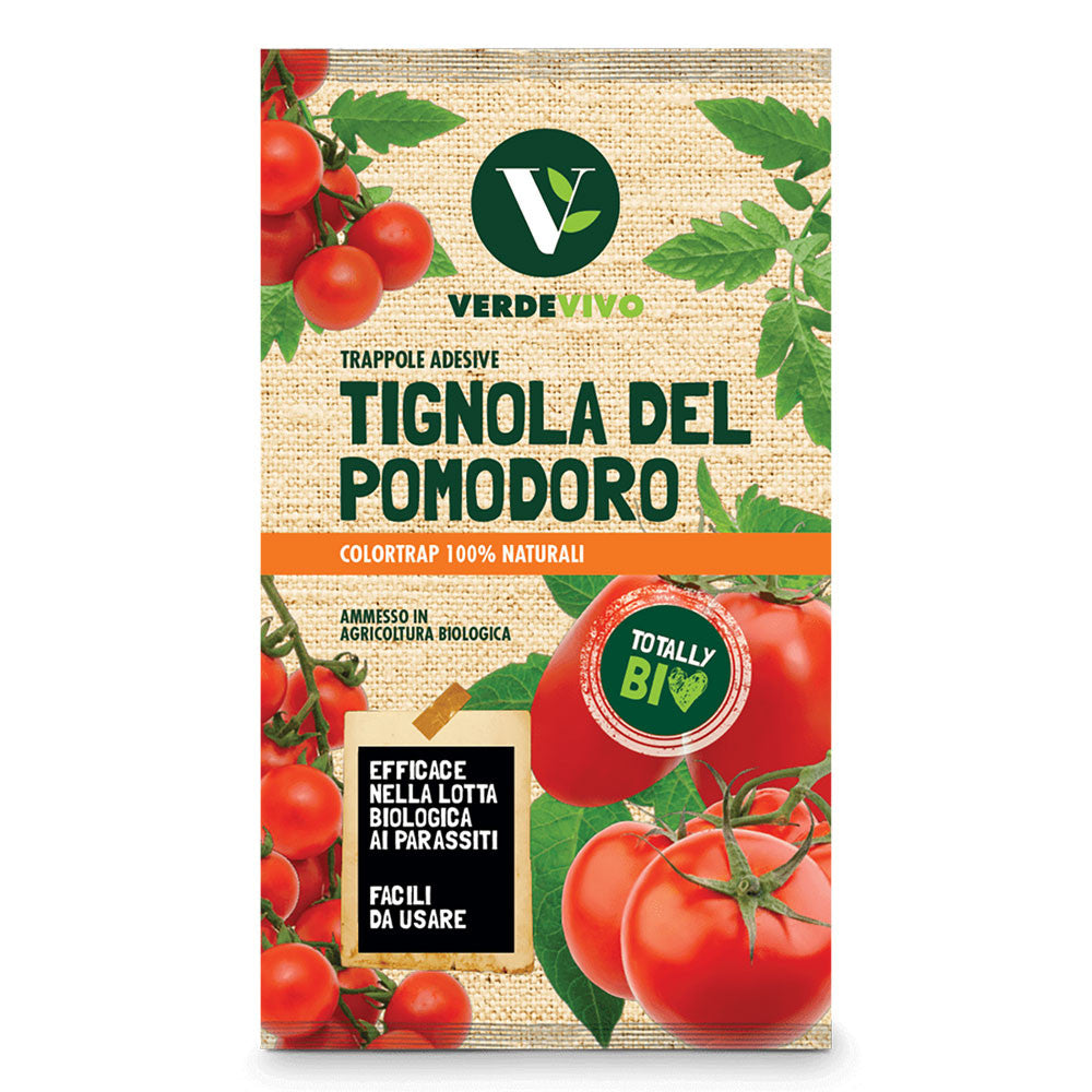 Trappola cromotropica adesiva tignole pomodori scatola 3 pezzi + 3 feromoni VERDE VIVO