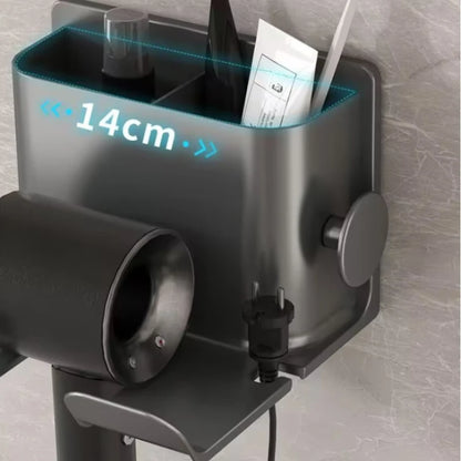 Household Hair Dryer Shelf Plastics Wall Mounted No Punching Hair Dryer Holder Toilet Storage Rack Bathroom Organization Shelves