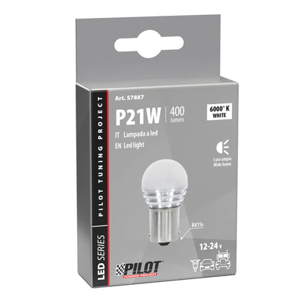 La confezione di 10/30V Led Series - 1 SMD x 9 chips - (P21W) - BA15s - 1 pz
