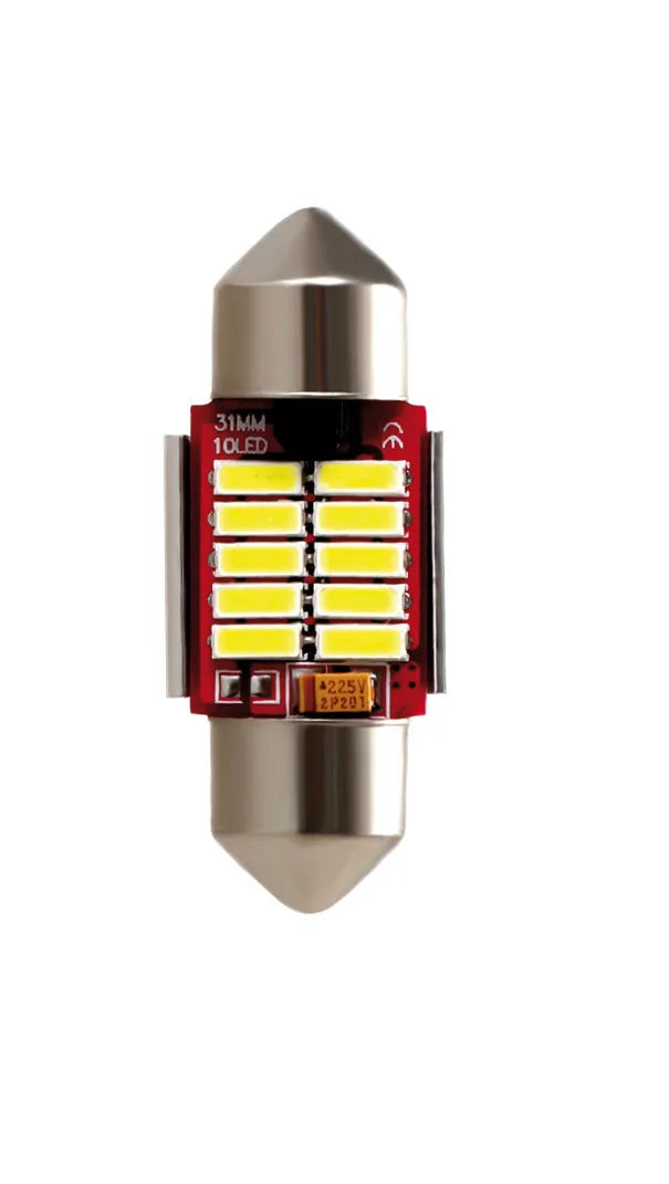 10/30V Led Series - 10 SMD x 1 chip - 12x31 mm - SV8,5-8 su fondo bianco