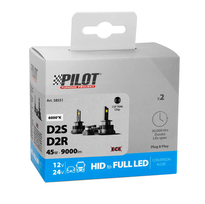 La confezione di 12-24V Lampade a Led per conversione fari Xenon - (D2S-D2R)