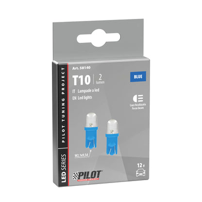 La confezione di 12V Colour-Led, lampada 1 Led - (T10) - W2,1x9,5d - 2 pz