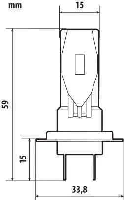 Disegno tecnico quotato di 12V Halo Led Alien Series Quick-Fit - (H7-H18) - 25W, con le misure