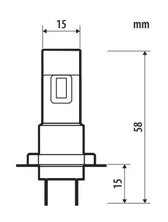 Disegno tecnico quotato di 12V Halo Led Alien-X Series Quick-Fit - (H7-H18) - 22W, con le misure