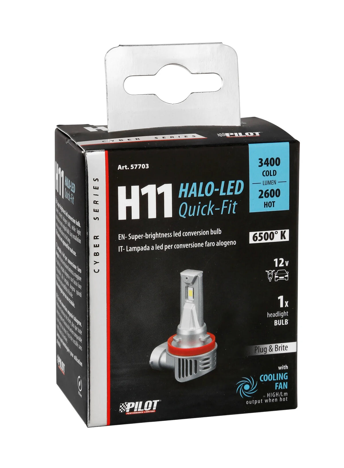La confezione di 12V Halo Led Cyber Series Quick-Fit - (H11) - 36W - PGJ19-2