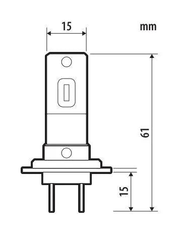Disegno tecnico quotato di 12V Halo Led Venus Series Quick-Fit - (H7-H18) - 13W, con le misure