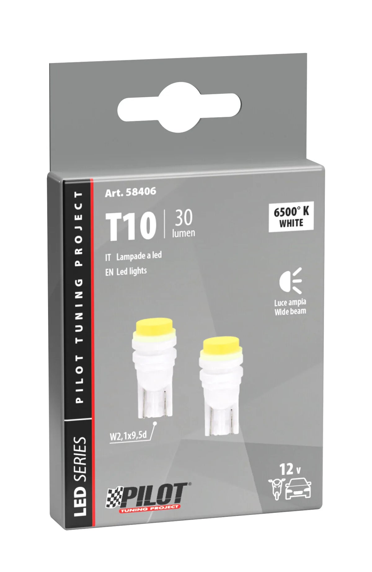 La confezione di 12V Hyper-Led 3 - 1 SMD x 3 chips - (T10) - W2,1x9,5d - 2