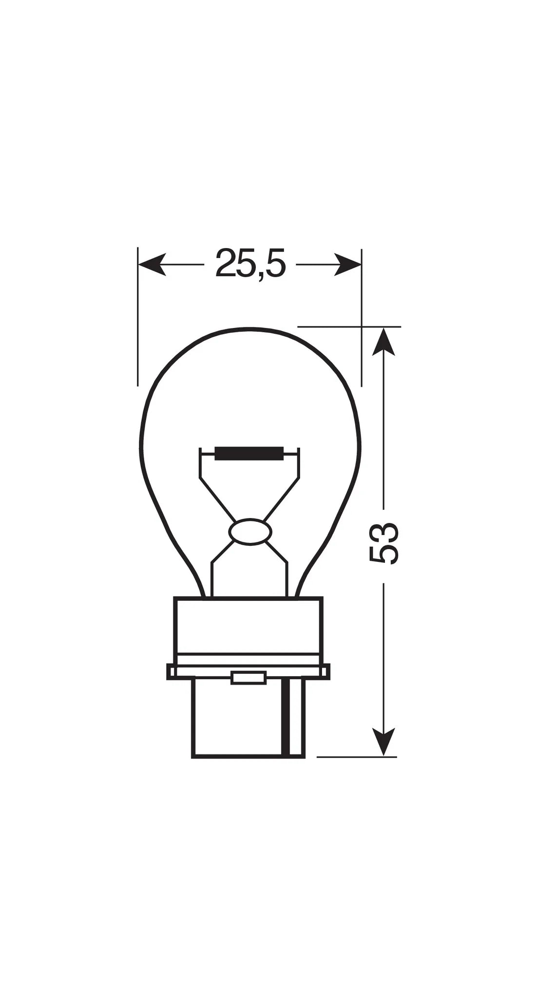 12V Lampada 1 filamento - P27W - 27W