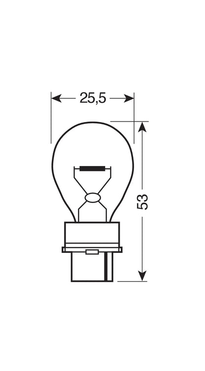 12V Lampada 1 filamento - P27W - 27W
