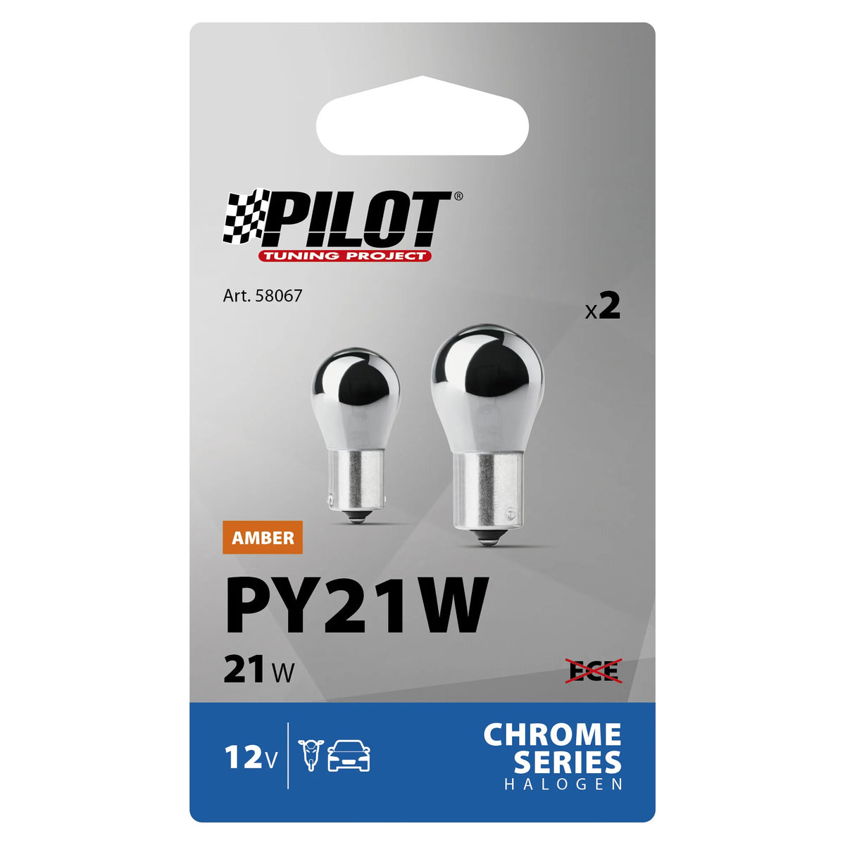 La confezione di 12V Lampada 1 filamento - (PY21W) - 21W - BAU15s - 2 pz