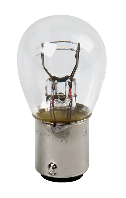 12V Lampada 2 filamenti - P21/4W - 21/4W - BAZ15d - 2 pz su fondo bianco