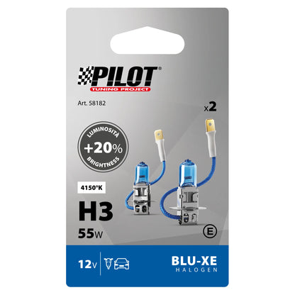 La confezione di 12V Lampada alogena Blu-Xe - H3 - 55W - PK22s - 2 pz