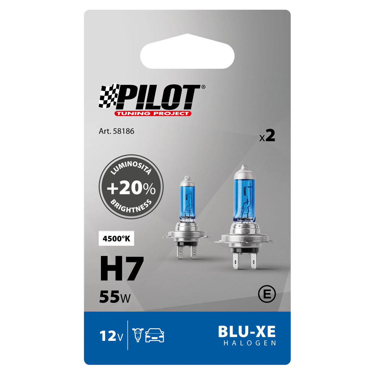 La confezione di 12V Lampada alogena Blu-Xe - H7 - 55W - PX26d - 2 pz