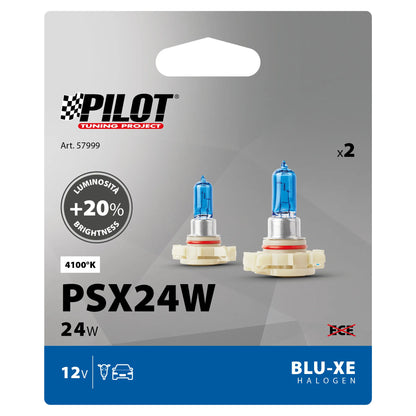 La confezione di 12V Lampada alogena Blu-Xe - PSX24W - 24W - PG20-7 - 2 pz