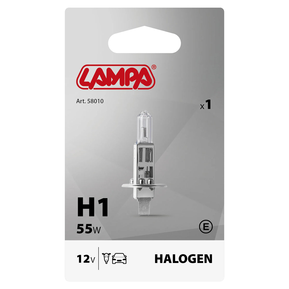 La confezione di 12V Lampada alogena - H1 - 55W - P14,5s - 1 pz