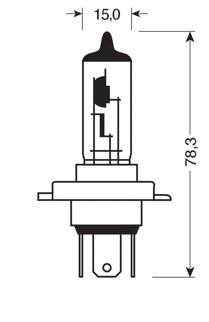 12V Lampada alogena - H19 - 60/55W - PU43t-3 - 1 pz