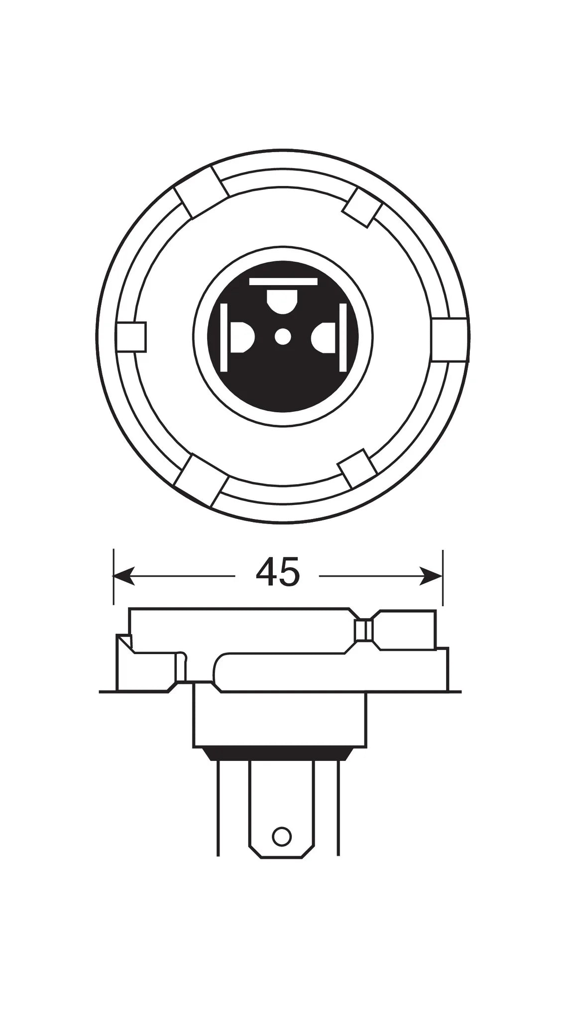 12V Lampada alogena - (H5) - 100/80W - P45t - 1 pz, vista 2