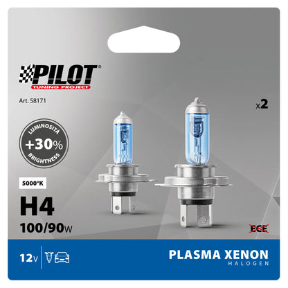 La confezione di 12V Lampada alogena Xenon - (H4) - 100/90W - P43t - 2 pz