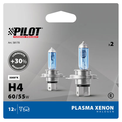 La confezione di 12V Lampada alogena Xenon - H4 - 60/55W - P43t - 2 pz