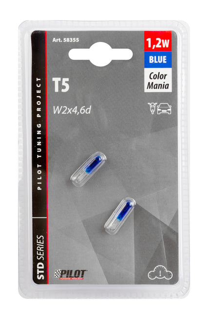 La confezione di 12V Lampada con zoccolo vetro - (T5) - 1,2W - W2x4,6d - 2 pz