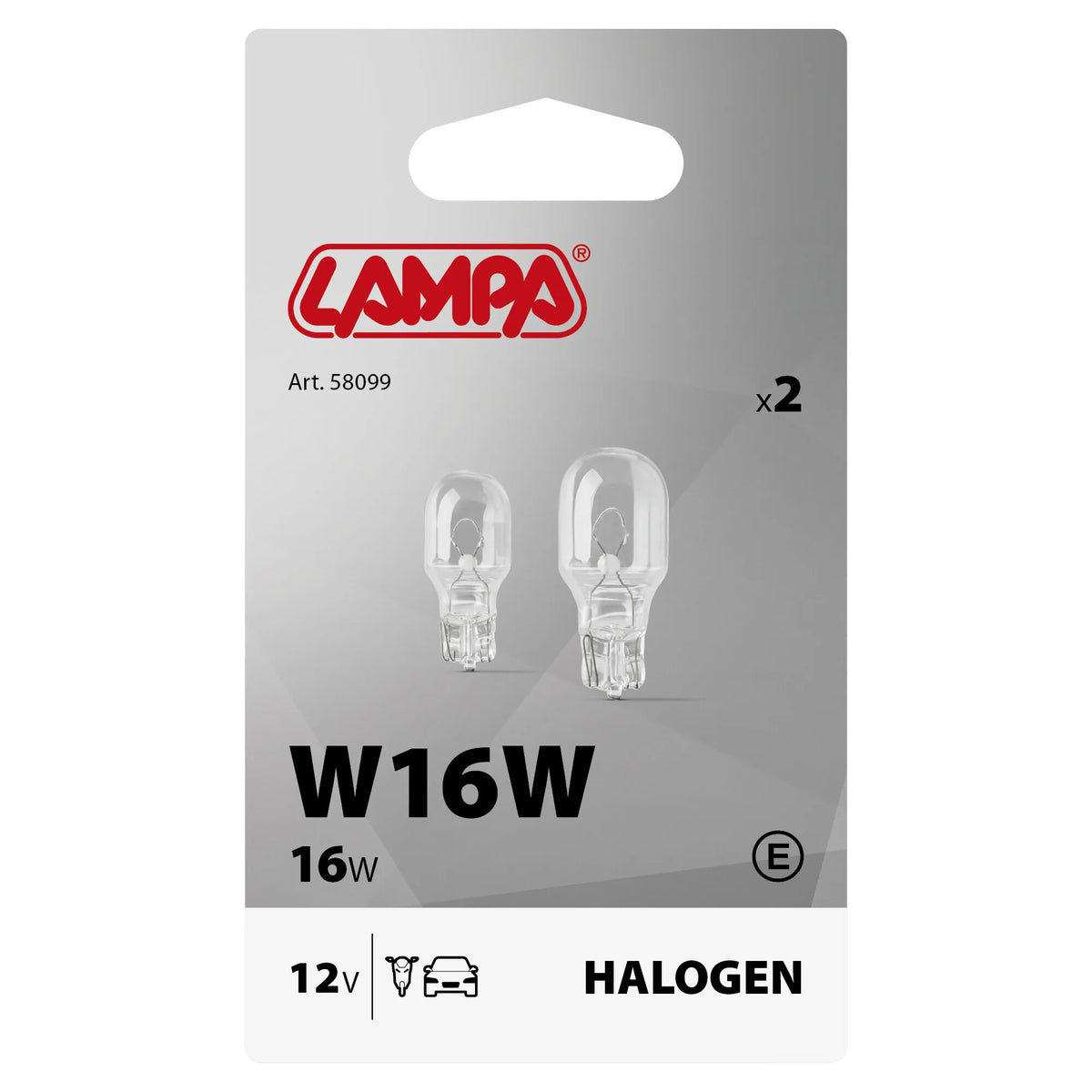 La confezione di 12V Lampada con zoccolo vetro - W16W - 16W - W2,1x9,5d - 2