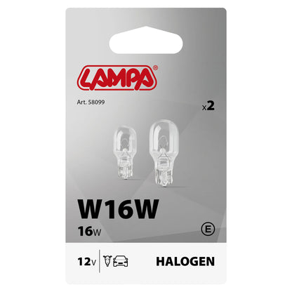 La confezione di 12V Lampada con zoccolo vetro - W16W - 16W - W2,1x9,5d - 2