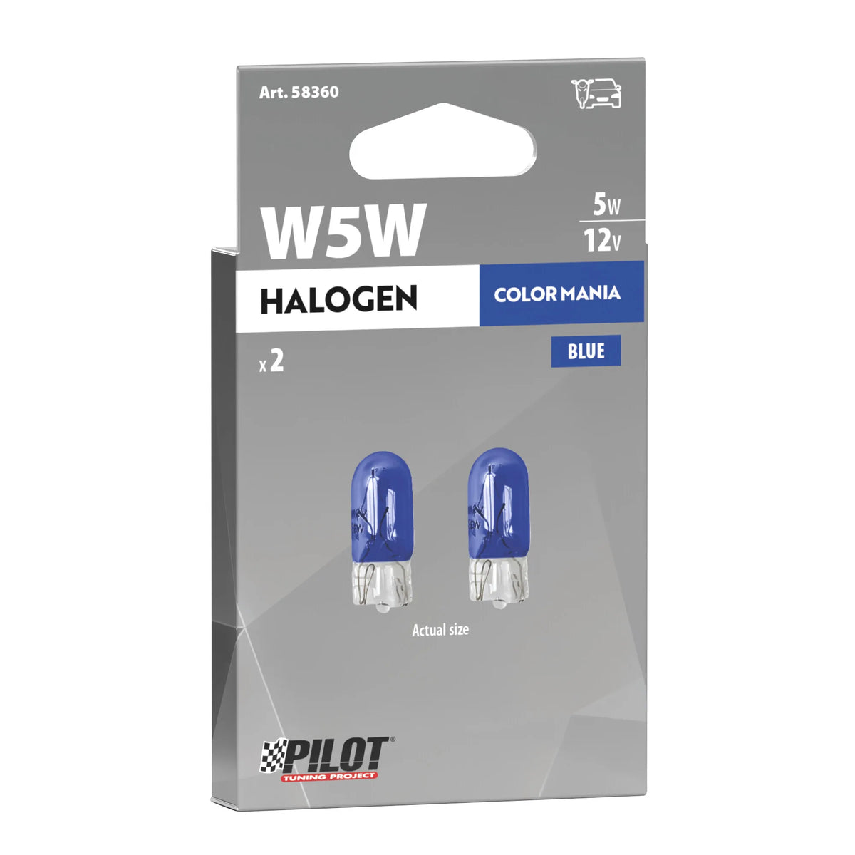 La confezione di 12V Lampada con zoccolo vetro - (W5W) - 5W - W2,1x9,5d - 2