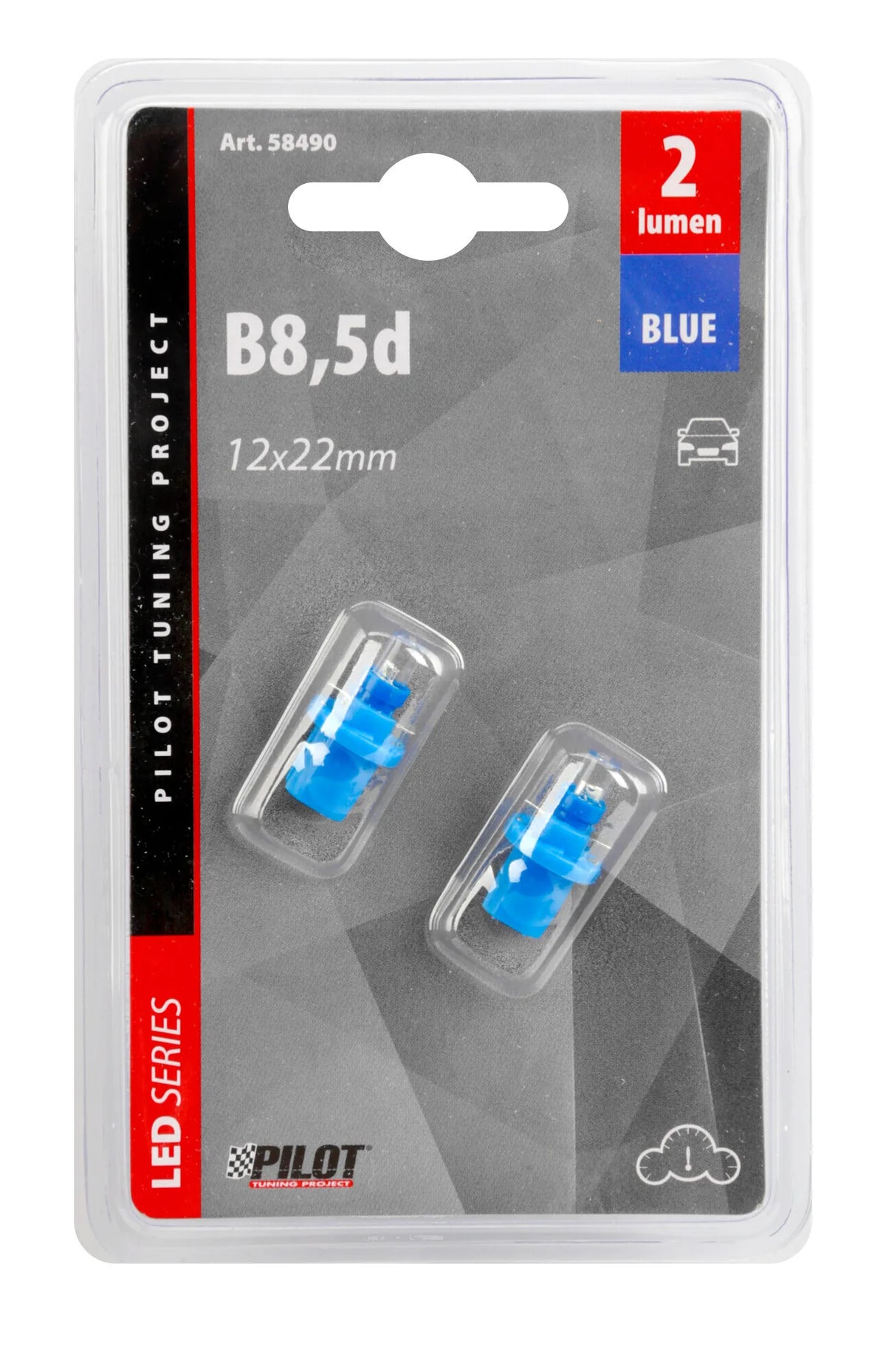 La confezione di 12V Lampada cruscotto 1 Led - B8,5d - 2 pz