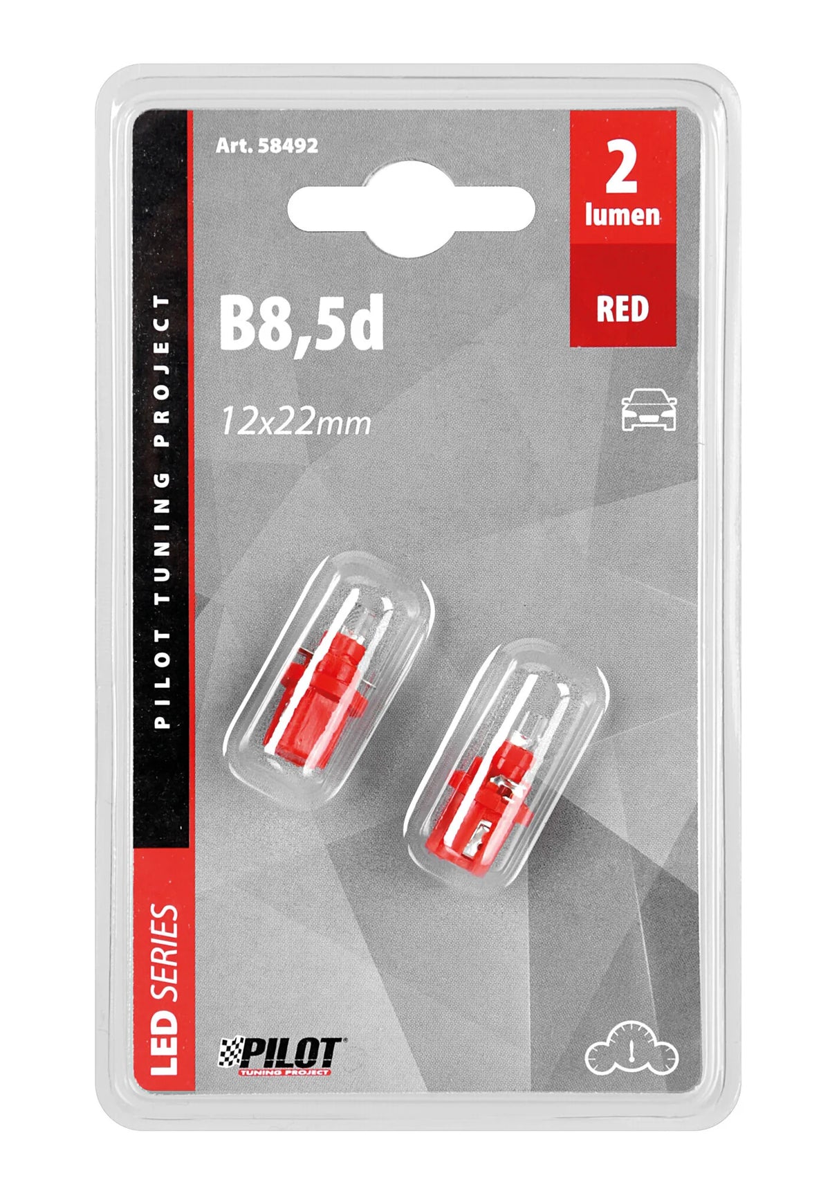La confezione di 12V Lampada cruscotto 1 Led - B8,5d - 2 pz, vista 2