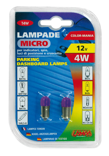 La confezione di 12V Lampada micro - (T4W) - 4W - BA9s - 2 pz - D/Blister, vista 2