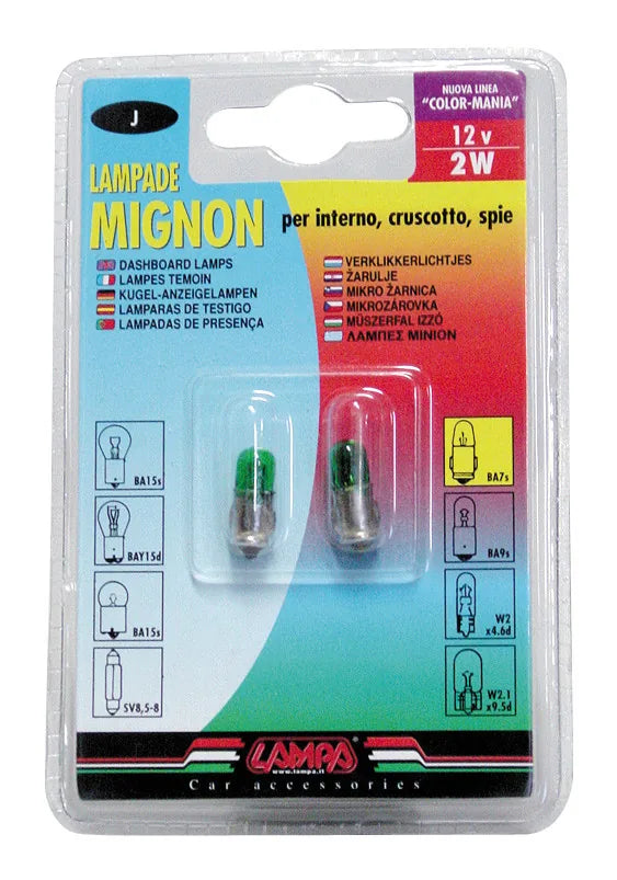 La confezione di 12V Lampada mignon - 2W - BA7s - 2 pz - D/Blister, vista 3