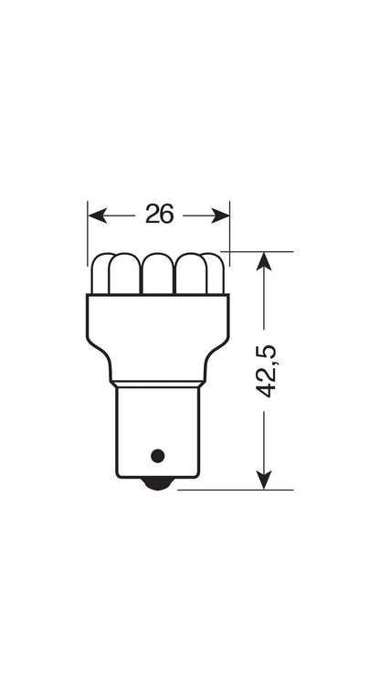 12V Lampada Multi-Led 11 Led - (P21W) - BA15s - 1 pz, vista 2