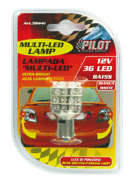 La confezione di 12V Lampada Multi-Led 36 Led - (P21W) - BA15s - 1 pz, vista 2