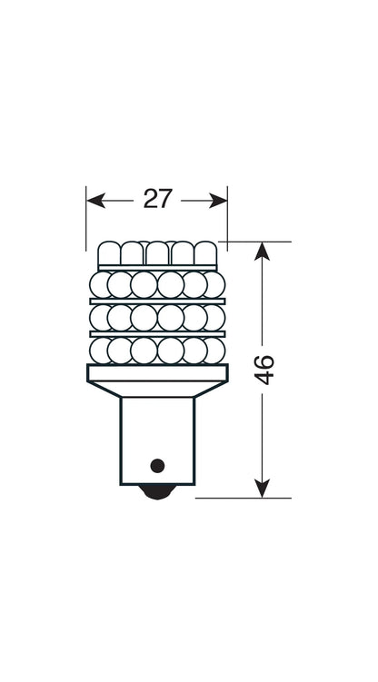 12V Lampada Multi-Led 36 Led - (P21W) - BA15s - 1 pz, vista 2