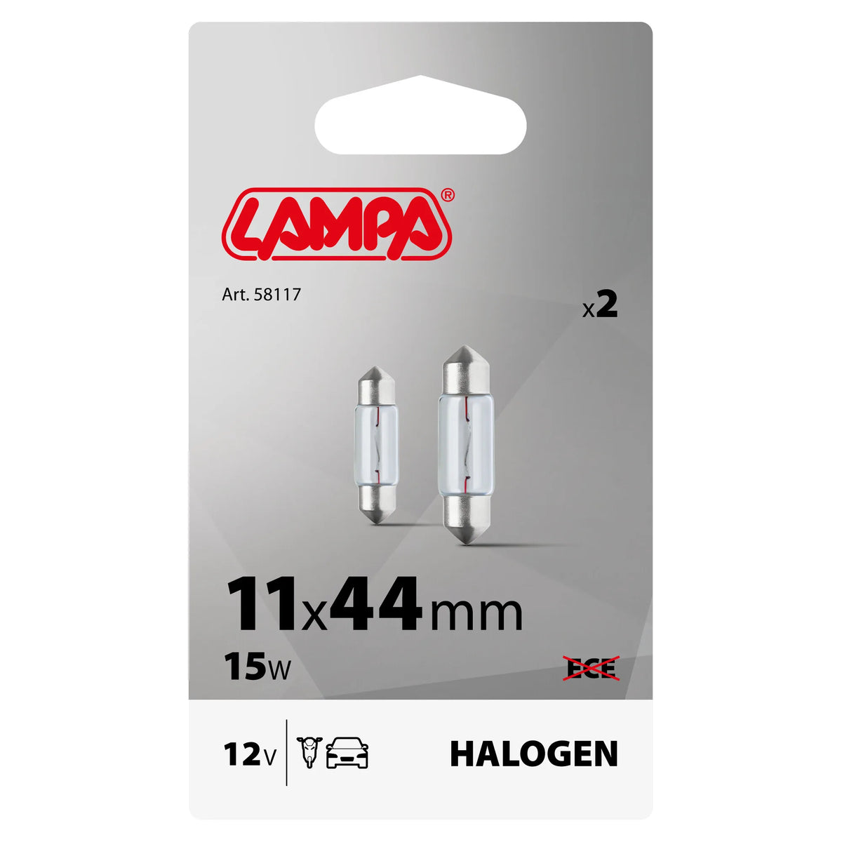 La confezione di 12V Lampada siluro - 11x44 mm - 15W - SV8,5-8 - 2 pz